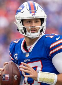 Buffalo Bills QB Josh Allen ready to throw a pass.
